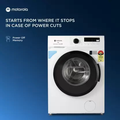 MOTOROLA 7 kg 5 Star Rating Garment Sterilization Fully Automatic Front Load Washing Machine with In-built Heater White  (70FLAM5W)(OPEN BOX) MOTOROLA 7 kg 5 Star Rating Garment Sterilization Fully Automatic Front Load Washing Machine with In-built Heater White  (70FLAM5W)(OPEN BOX)